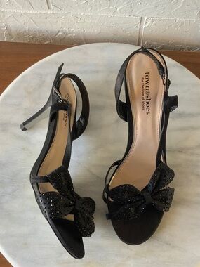Black Bow Slingback Heels